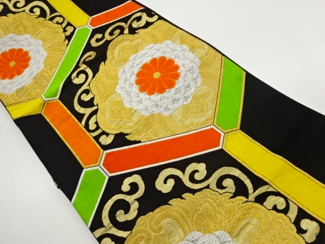 JAPANESE FUKURO OBI / WOVEN FLOWER CREST
